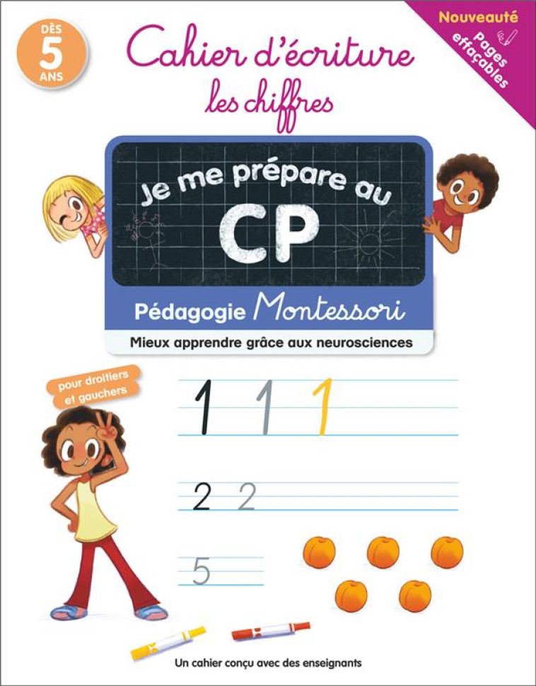 JE ME PREPARE AU CP - CAHIER D'ECRITURE LES CHIFFRES (PAGES EFFACABLES) - PEDAGOGIE MONTESSORI / MIE - COLLECTIF/RISTORD - FLAMMARION