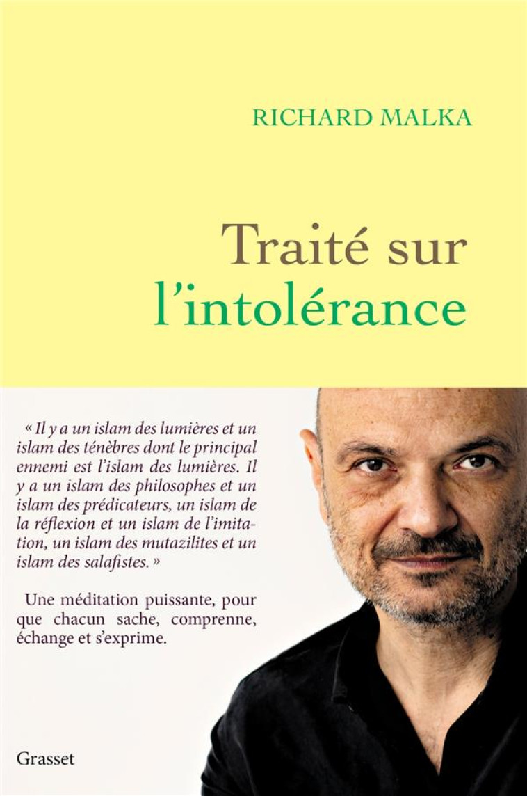 TRAITE SUR L-INTOLERANCE - MALKA RICHARD - GRASSET