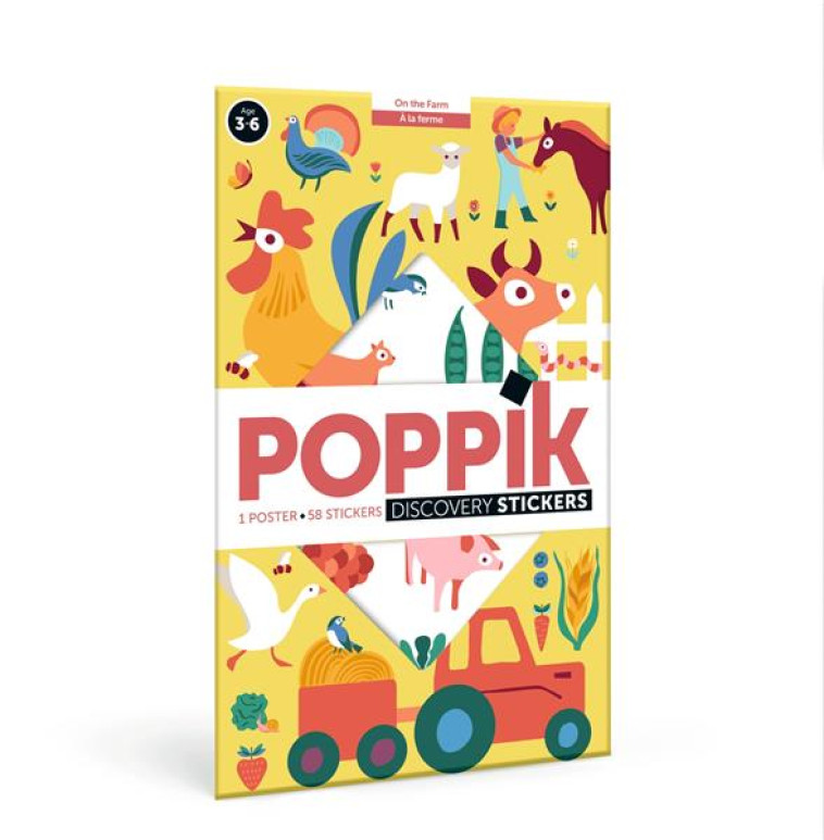 POPPIK A LA FERME - 1 POSTER + 58 STICKERS REPOSITIONNABLES - NADIA TAYLOR - NC