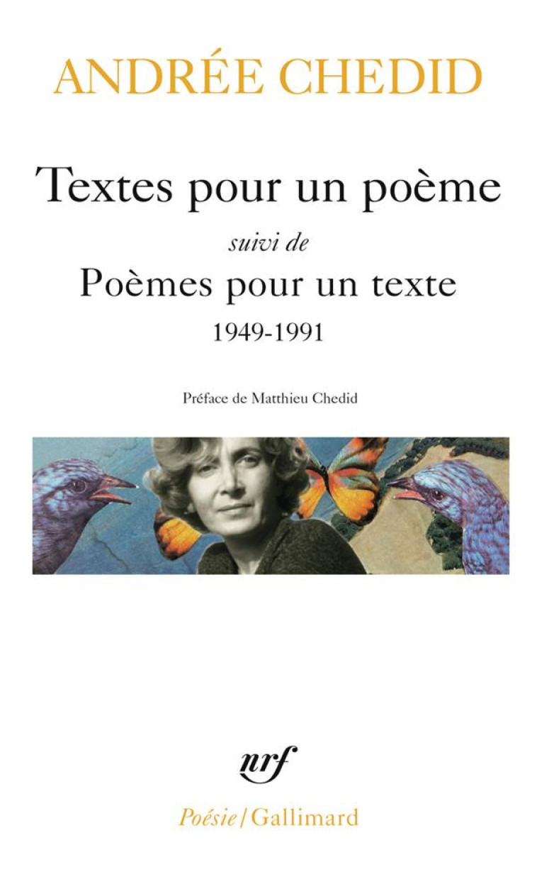 TEXTES POUR UN POEME SUIVI DE POEMES POUR UN TEXTE - CHEDID - NC