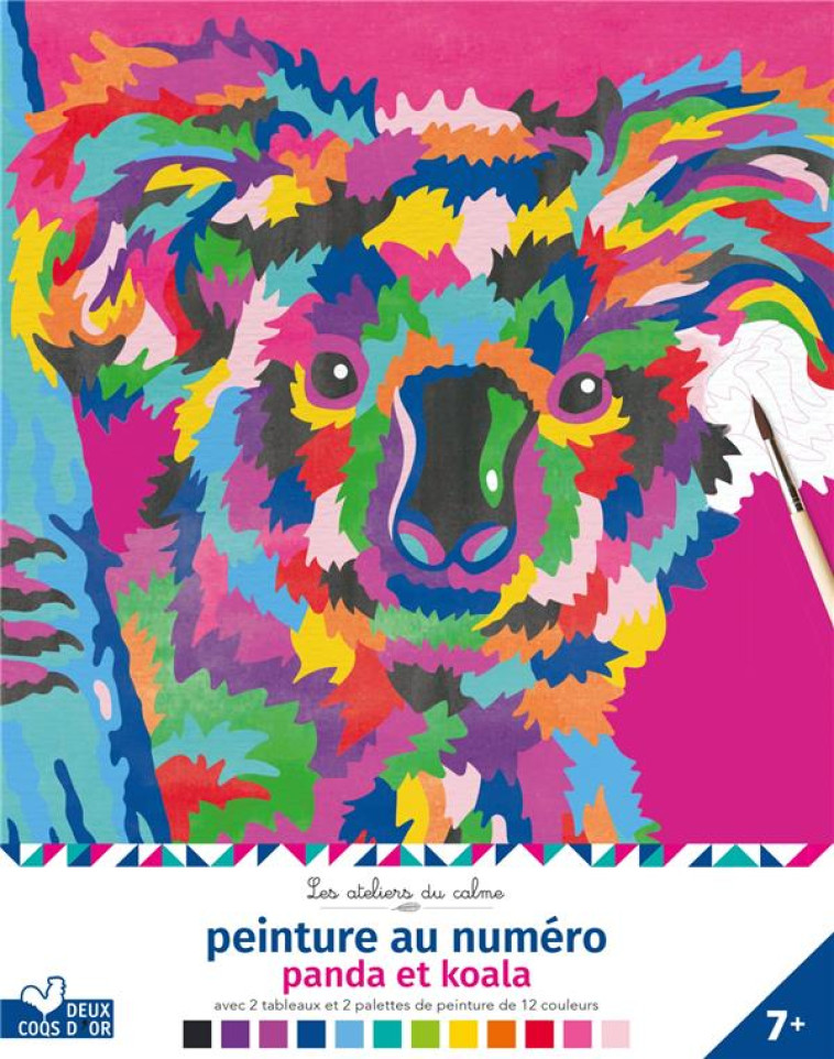 PEINTURE AU NUMERO - PANDA ET KOALA - CAHIER AVEC PALETTE ET PINCEAU - MARIEZ JEREMY - NC