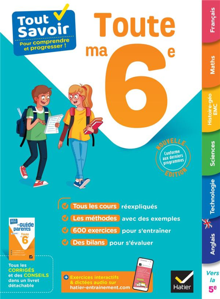 TOUT SAVOIR 6E - TOUT EN UN - COURS, METHODES ET EXERCICES DANS TOUTES LES MATIERES - CHAMPETIER/GEORGES - HATIER SCOLAIRE