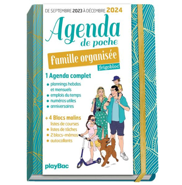 AGENDA DE POCHE 2024 DE LA FAMILLE ORGANISEE - BLEU (DE SEPT. 2023 A DEC. 2024) - COLLECTIF - NC