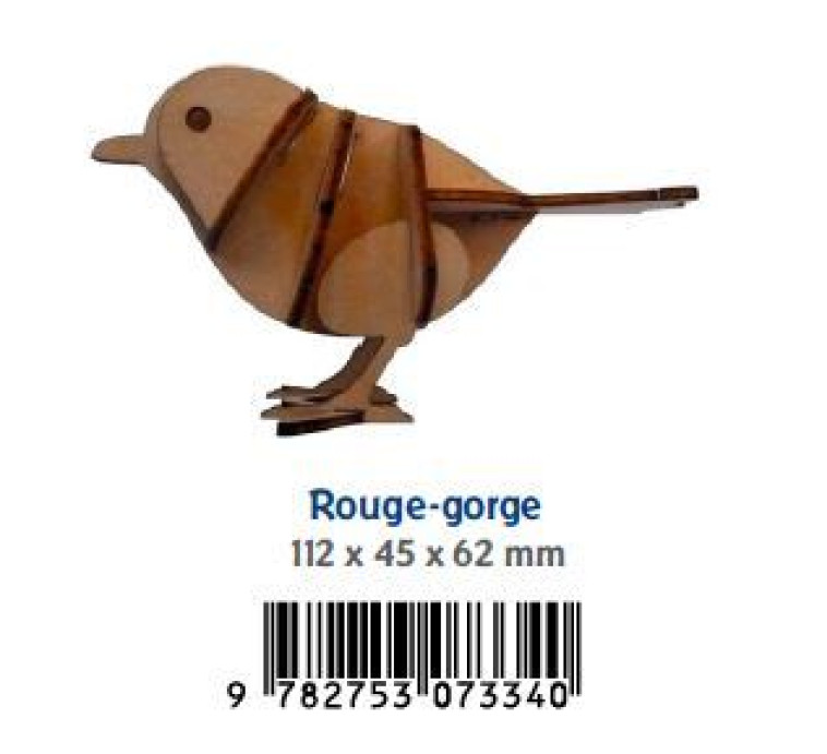 ROUGE GORGE MAQUETTE EN BOIS -  Collectif - PICCOLIA