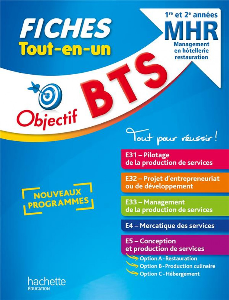 OBJECTIF BTS MHR -  FICHES TOUT-EN-UN (1RE ET 2E ANNEES) - ELKAIM/GILLARD/METZ - HACHETTE