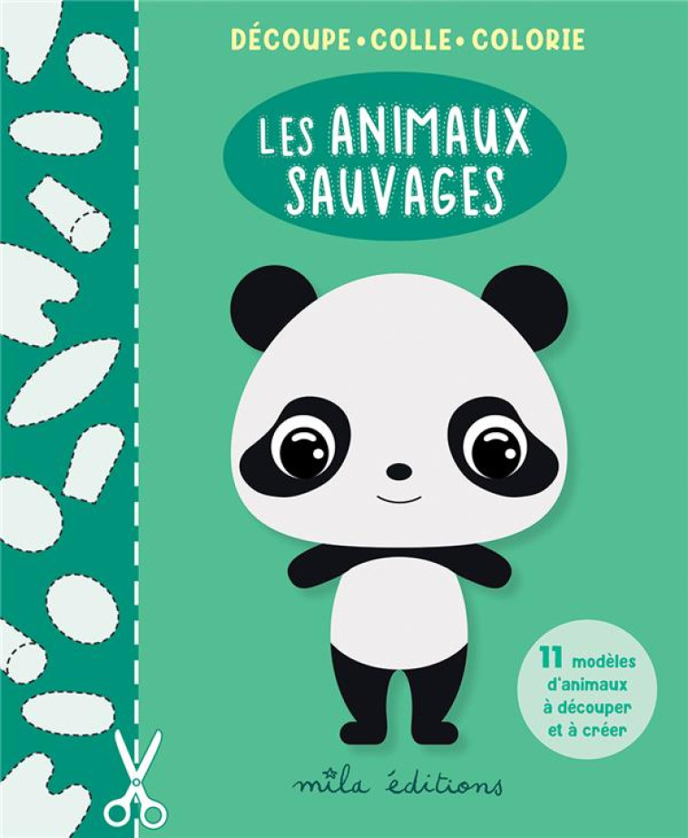 DECOUPE COLLE COLORIE : LES ANIMAUX SAUVAGES - COLLECTIF - MILA