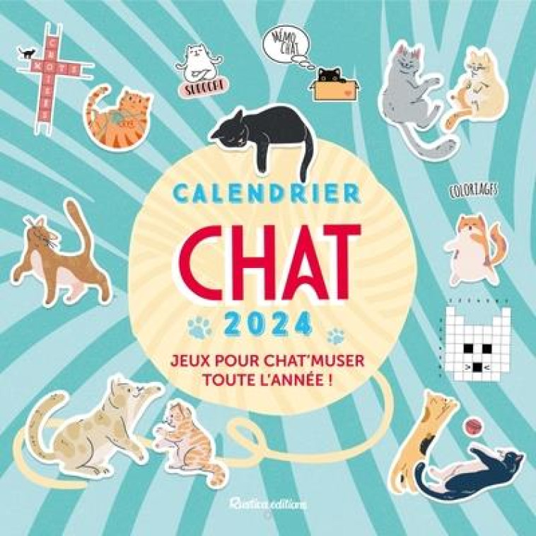 CALENDRIER MURAL JEUX CHATS 2024 - CAUDAL/MASSON - NC