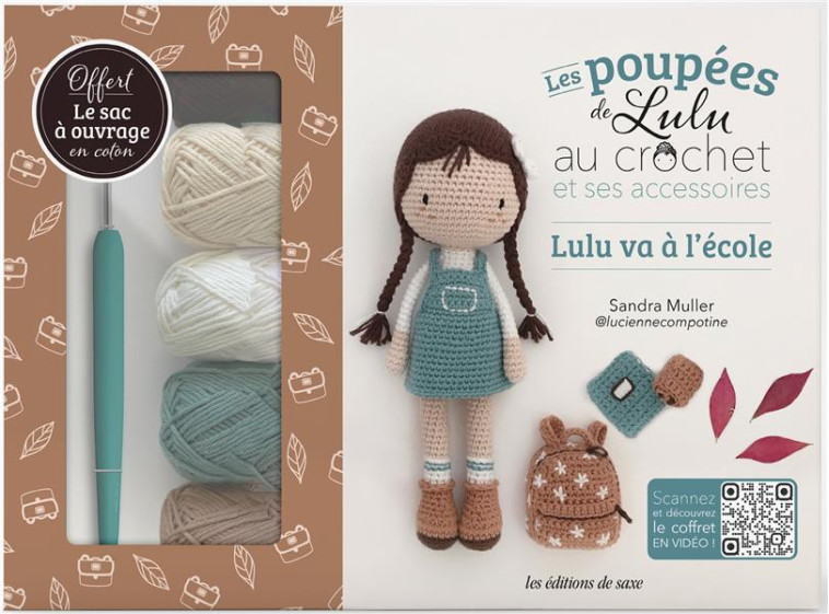 COFFRET POUPEE DE LULU AU CROCHET ET SES ACCESSOIRES - LULU VA A L-ECOLE - XXX - NC