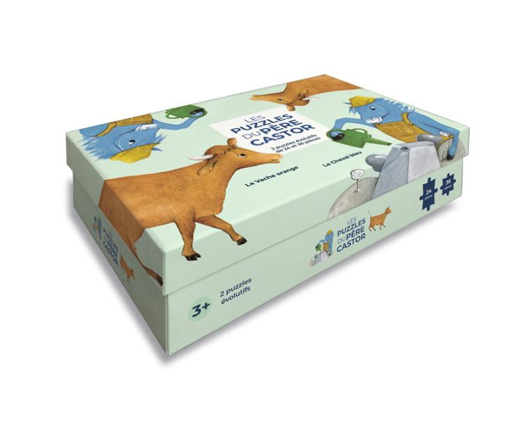 LES PUZZLES DU PERE CASTOR - LA VACHE ORANGE & LE CHEVAL BLEU - BUTEL LUCILE - NC