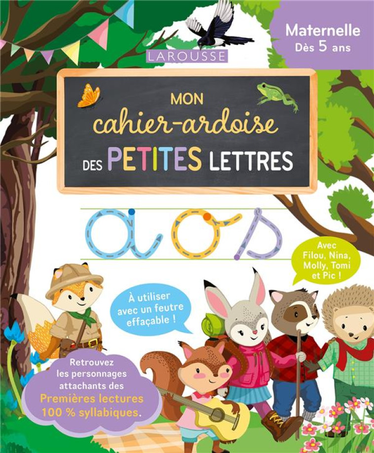 MON CAHIER ARDOISE 100 % SYLLABIQUE PETITES LETTRES - COLLECTIF - LAROUSSE