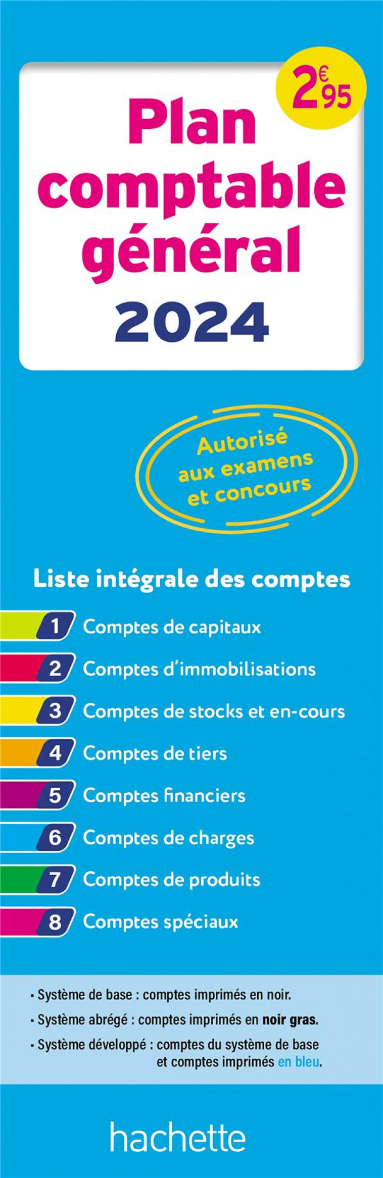 PLAN COMPTABLE 2024-2025 (AUTORISE AUX EXAMENS ET CONCOURS) - SOPEL - HACHETTE