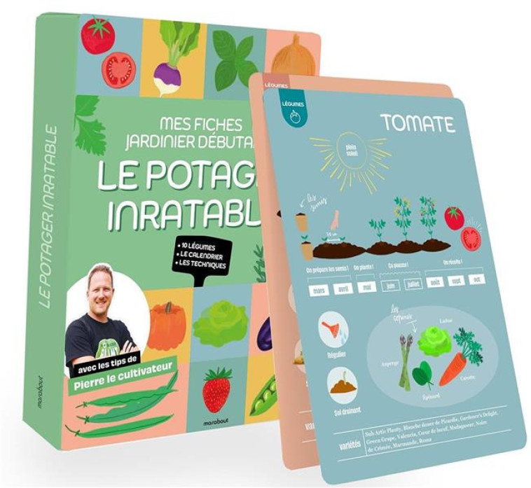 LES FICHES DU JARDINIER DEBUTANT - AU POTAGER - PIERRE LE CULTIVATEU - MARABOUT