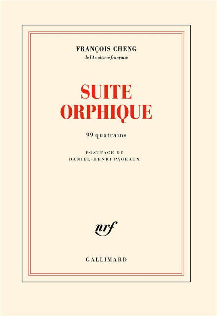 SUITE ORPHIQUE - CHENG FRANCOIS - GALLIMARD