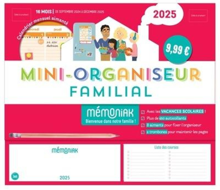 MINI-ORGANISEUR FAMILIAL MEMONIAK 2025 - XXX - NC