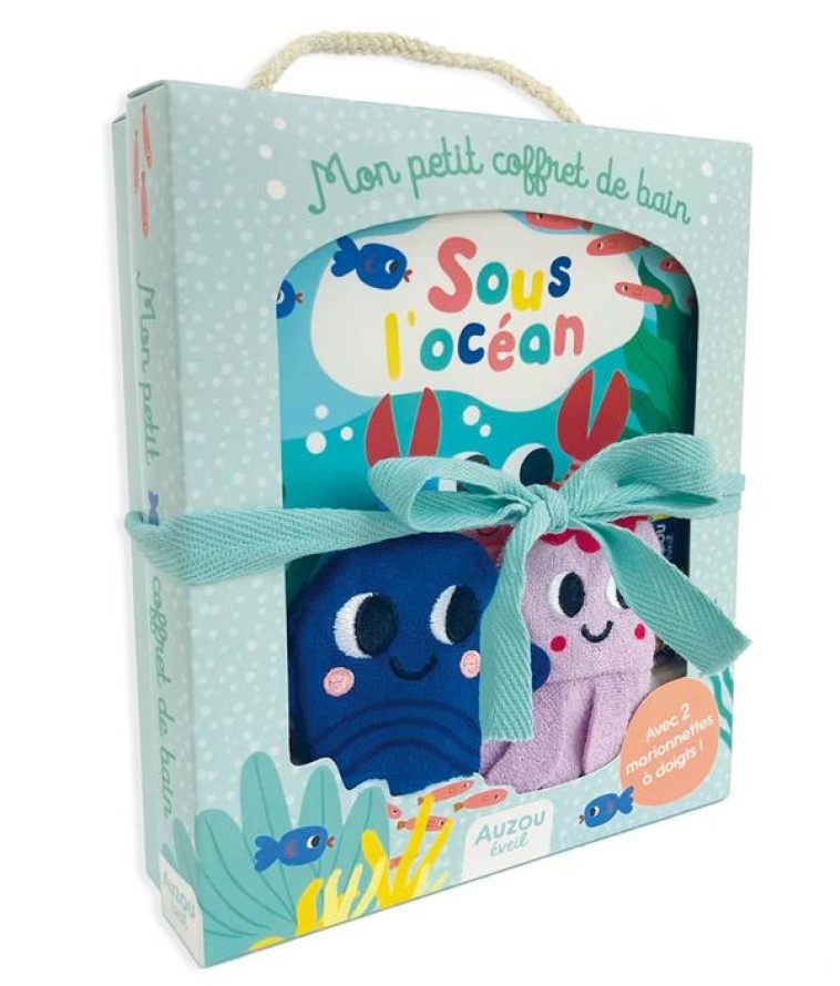 MON PETIT COFFRET DE BAIN - SOUS L-OCEAN - UN LIVRE DE BAIN ET 2 MARIONNETTES A DOIGT - CARLSLUND MICHELLE - PHILIPPE AUZOU