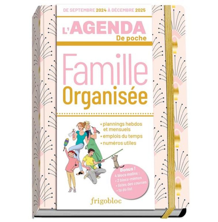 AGENDA DE POCHE 2025 DE LA FAMILLE ORGANISEE - ROSE (DE SEPT. 2024 A DEC. 2025) - COLLECTIF - NC