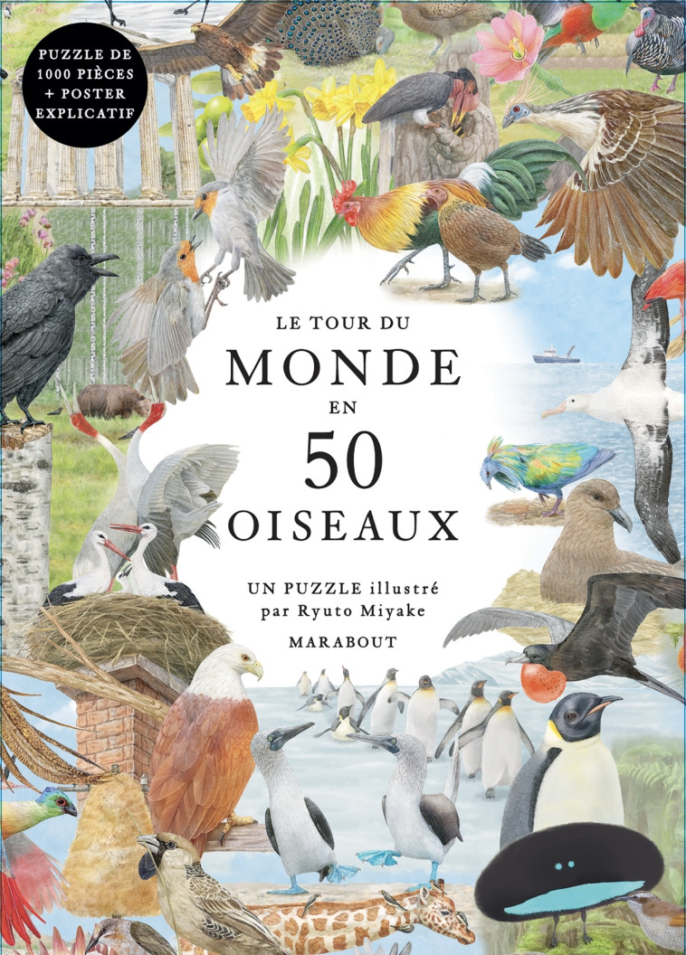 PUZZLE LE TOUR DU MONDE EN 50 OISEAUX -   - MARABOUT