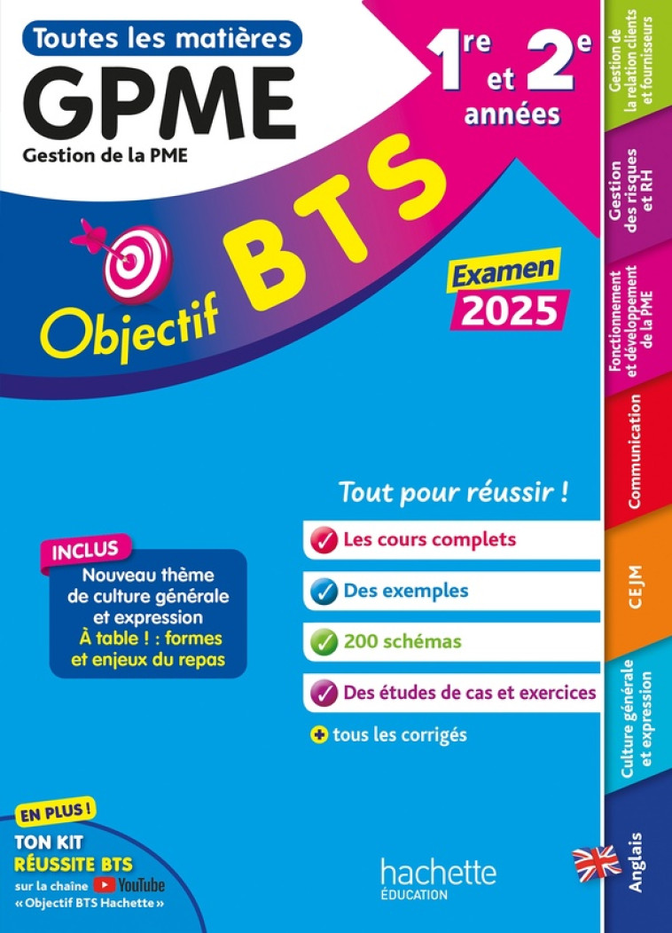 OBJECTIF BTS GPME (1RE ET 2E ANNEES) - TOUTES LES MATIERES, EXAMEN 2025 - THEDIE/GUIHAL/MODOLO - HACHETTE