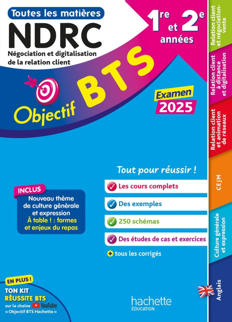 OBJECTIF BTS NDRC (1RE ET 2E ANNEES) - TOUTES LES MATIERES, EXAMEN 2025 - BECOT/DHERIN/GNEMMI - HACHETTE