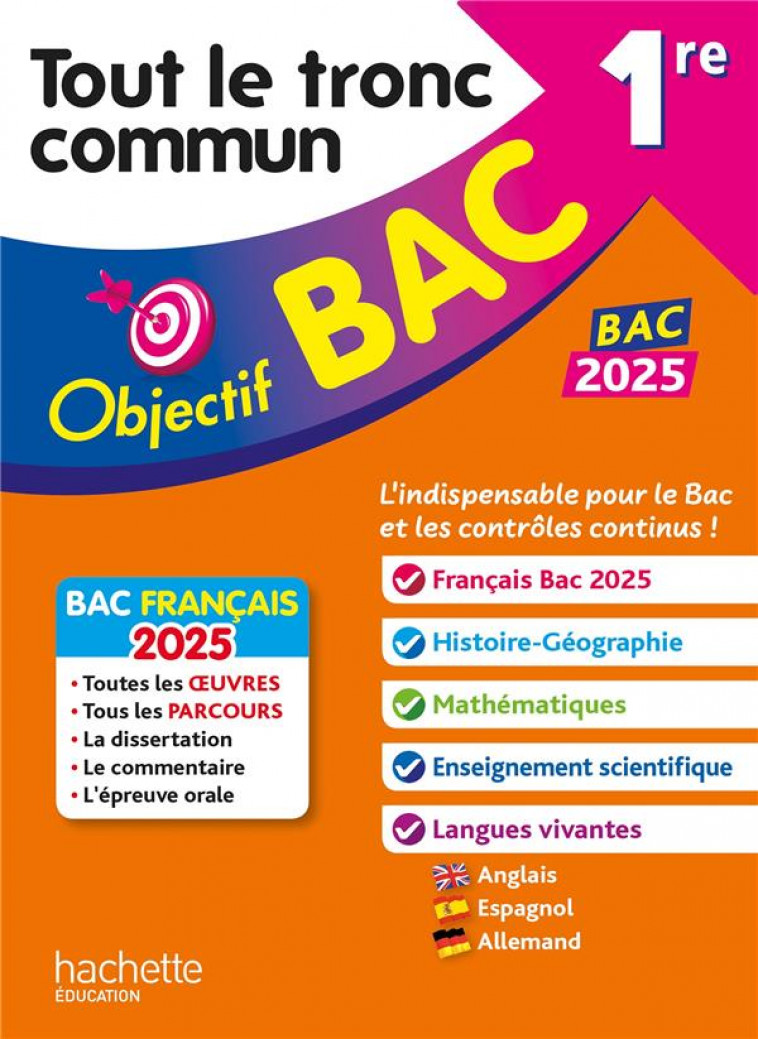 OBJECTIF BAC 2025 -  1RE TOUS LES ENSEIGNEMENTS COMMUNS - LEONARD/BILLA/SALAUN - HACHETTE