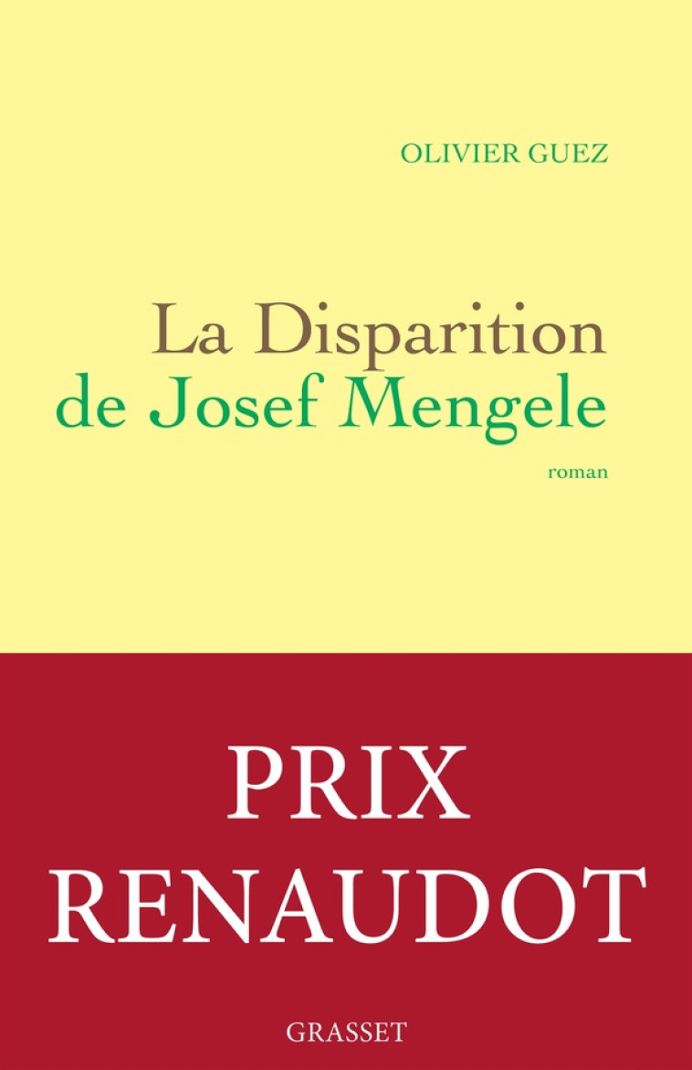 LA DISPARITION DE JOSEF MENGELE - GUEZ  OLIVIER - GRASSET