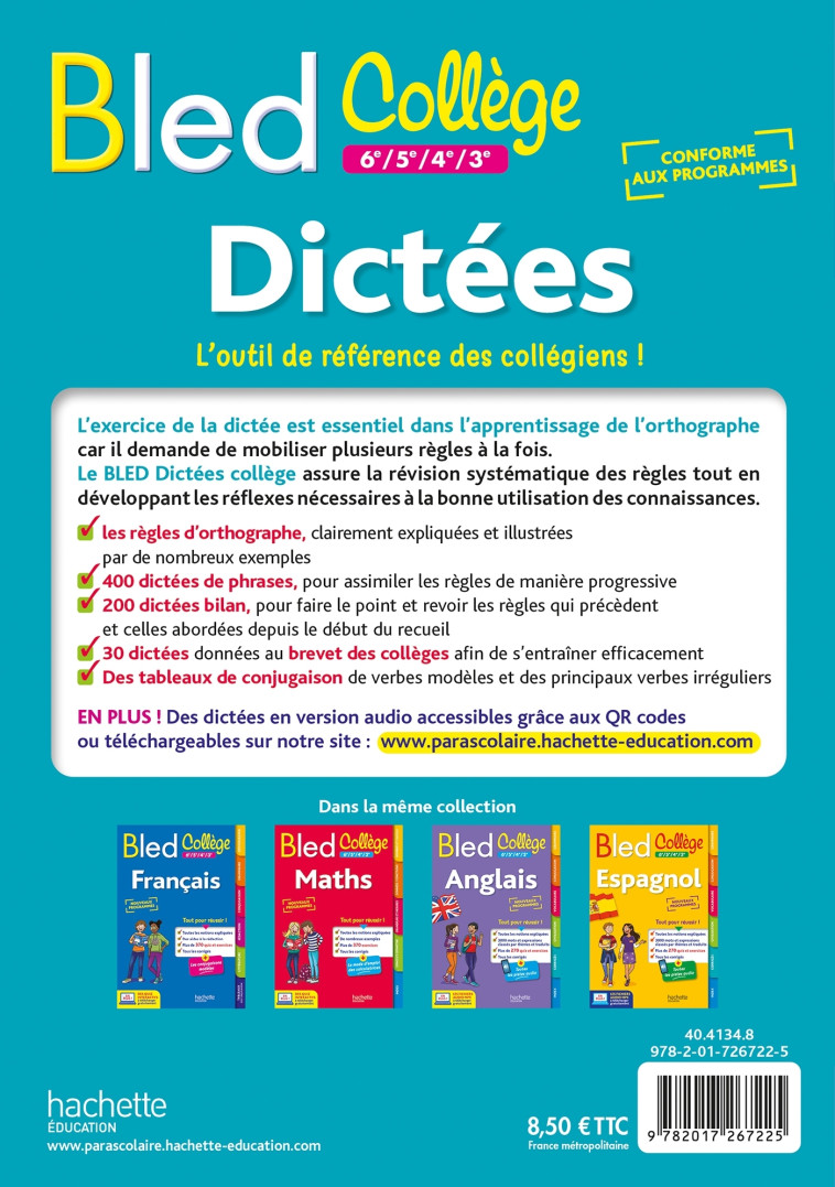 BLED Collège Dictées - Isabelle Lisle, Christelle Amiet - HACHETTE EDUC