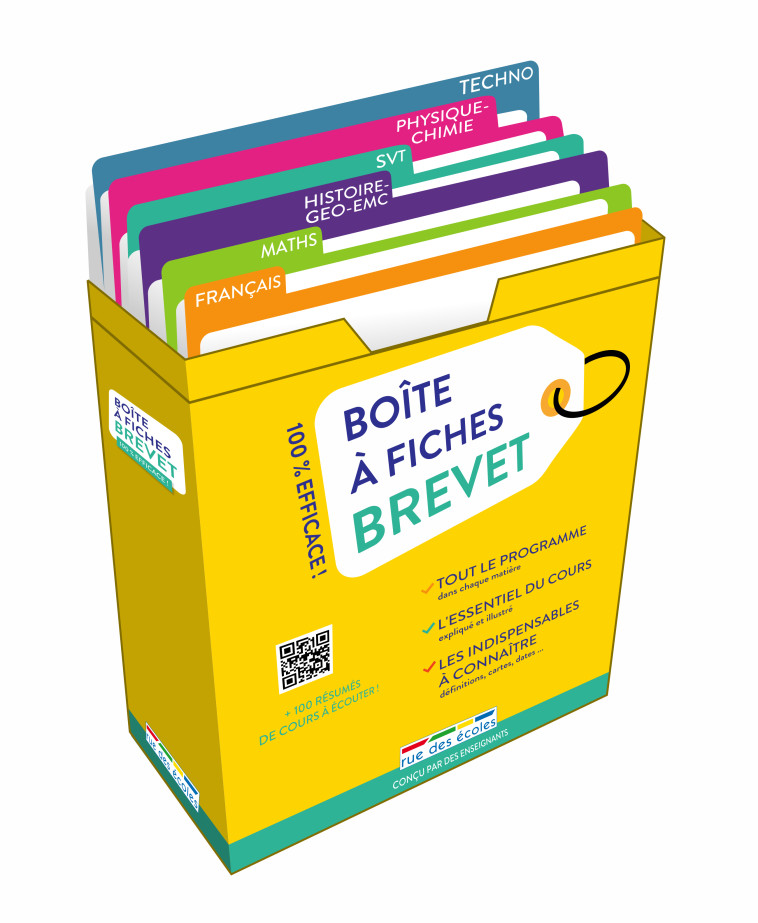 Boîte à fiches Brevet -  Collectif - RUE DES ECOLES