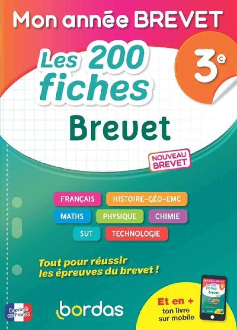 200 Fiches Brevet 3e - Clément Fantoli, Martine Lassus, Eloïse Mallard-Robert, Agnès Rivière, Rachid El-Farsi, Paul Lienhard, Yann Gélébart, Thomas Gargallo, Cécile Terrien - BORDAS