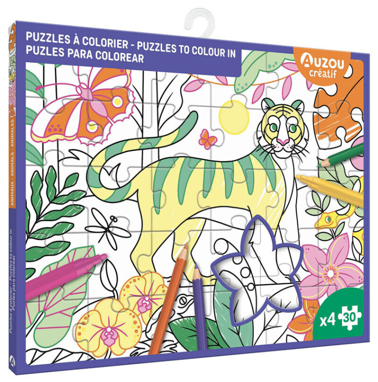 4 puzzles à colorier - Olivia Boutrou - AUZOU