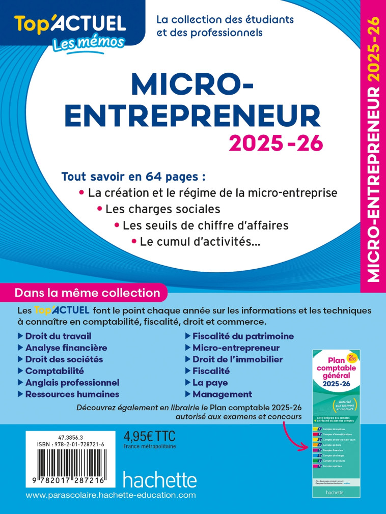 Top'Actuel Micro-entrepreneur  2025-2026 - Bénédicte Deleporte - HACHETTE EDUC