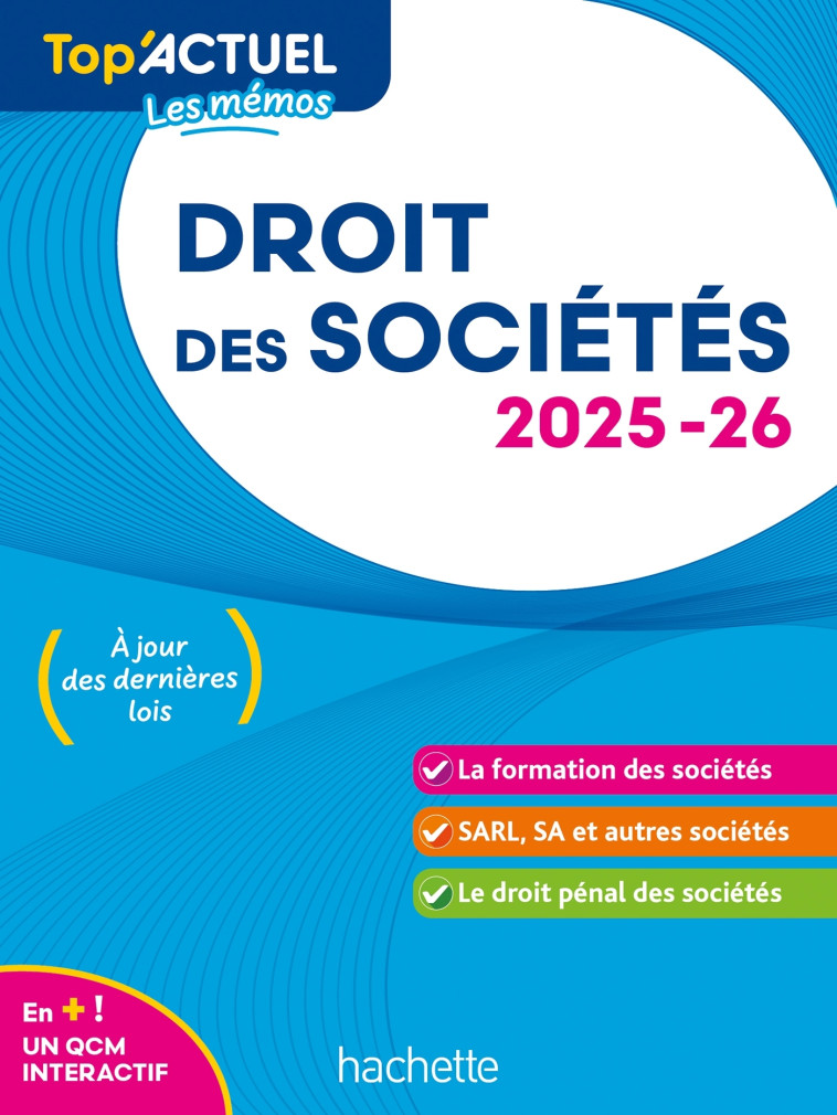 Top'Actuel Droit des sociétés 2025-2026 - Elise Grosjean-Leccia - HACHETTE EDUC