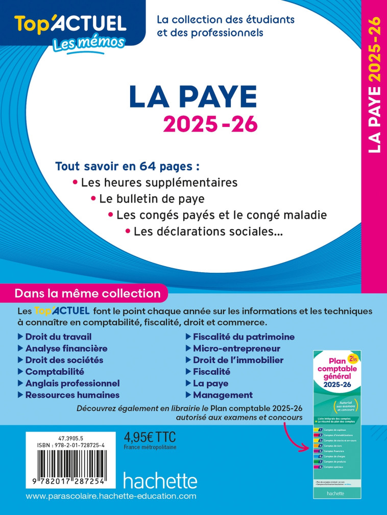 Top'Actuel La paye  2025-2026 - Sabine Lestrade - HACHETTE EDUC