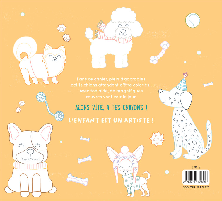 Mon gros cahier de petits chiens à colorier -  Collectif - MILA